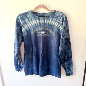Harley Davidson Blue Tie Dyed Long Sleeve Shirt
